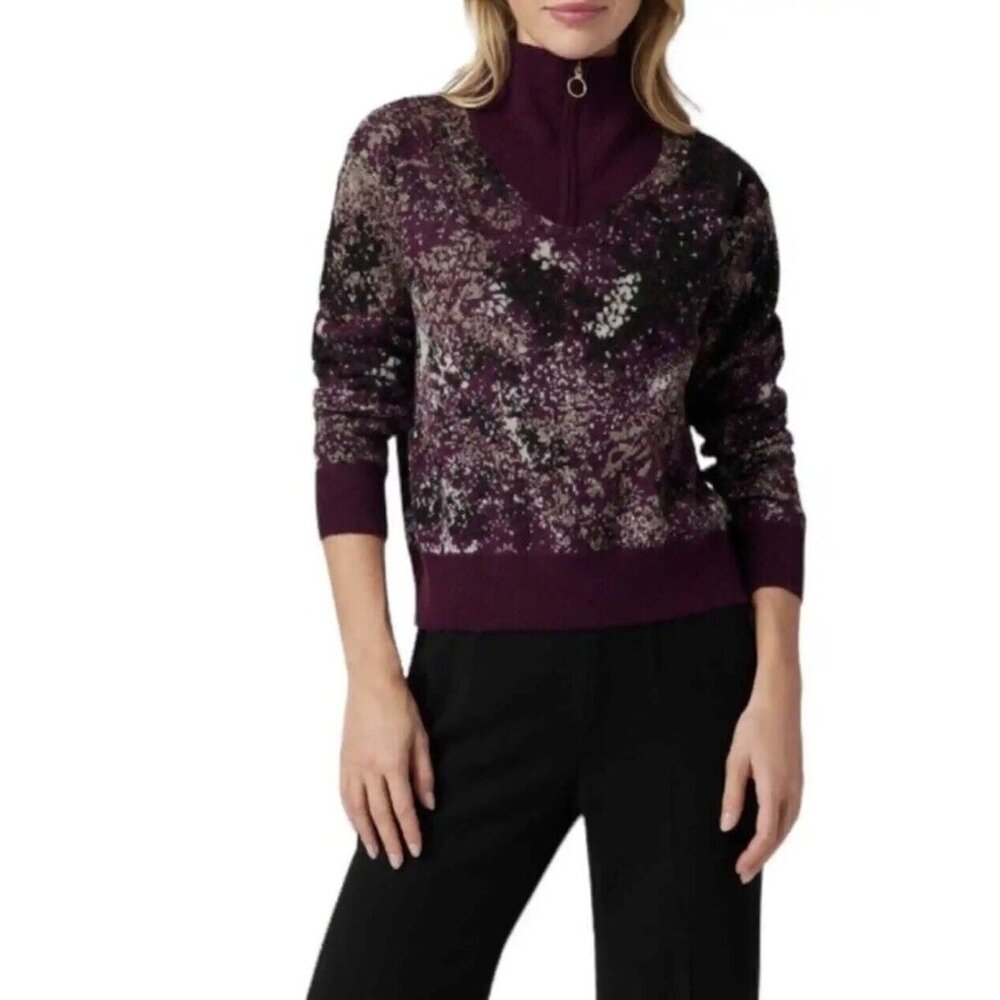 Scotch & Soda XL Wool Alpaca Blend Half-Zip Pullover Jacquard Sweater NEW - Picture 2 of 9